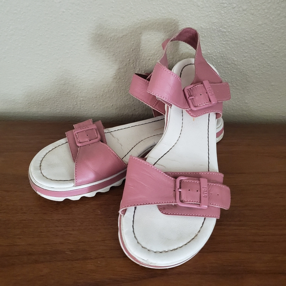 Bibi Sandals Womens 6.5 Pink Mauve Adjustable Buckle Ankle Strap